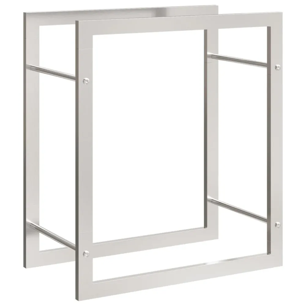 Haute Performance Portant de bois de chauffage 50 x 28 x 56 cm acier inoxydable Argent 02_0043716