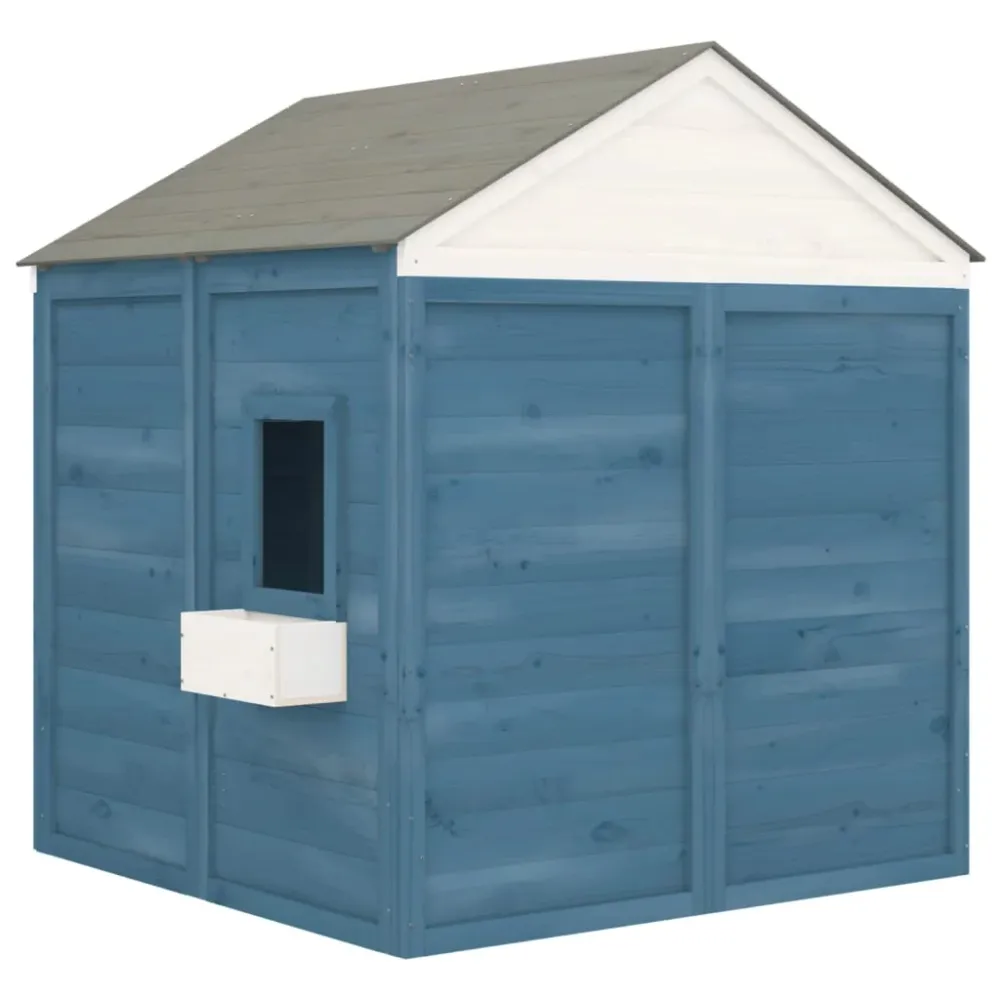 Maison de jeux et porte verrouillable/fleurs 125 x 120 x 132 cm bois massif sapin 02_0005112