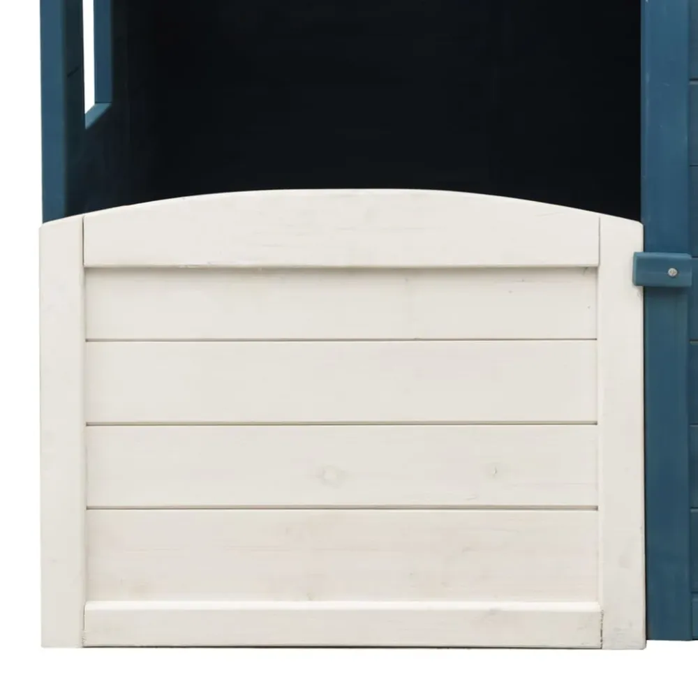 Maison de jeux et porte verrouillable/fleurs 125 x 120 x 132 cm bois massif sapin 02_0005112