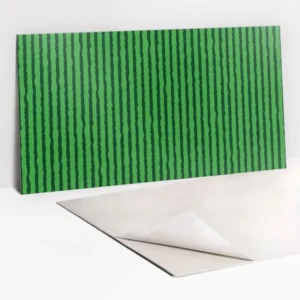 Panneaux muraux autocollants en vinyle imperméable - Pastèque dessin animé vert 100 x 50 cm avec mousses incluses