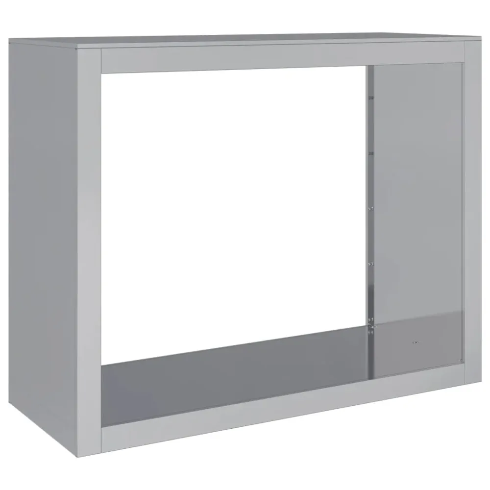 Portant de bois de chauffage 100 x 40 x 80 cm acier galvanisé gris 02_0043703