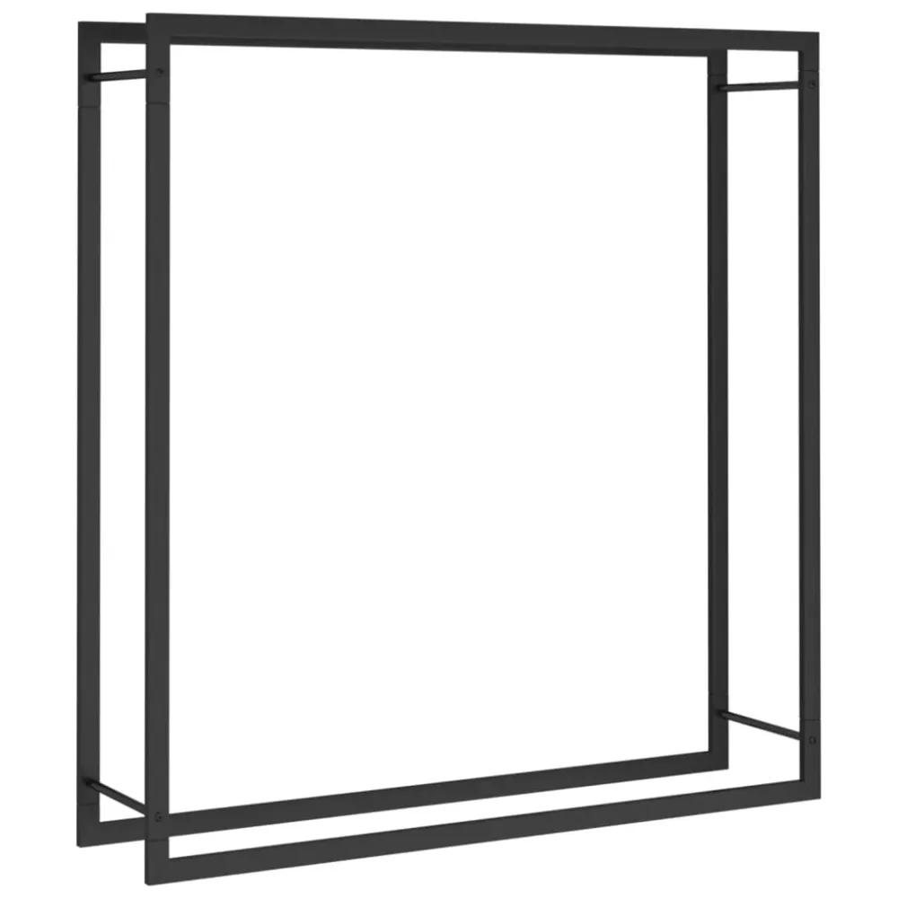 Portant de bois de chauffage mat 110 x 28 x 116 cm acier noir 02_0043745