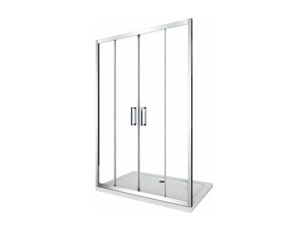 Porte de douche de 6 mm pour installation en niche avec quatre portes et ouverture centrale H.190 - 198-203 pour toutes sa...