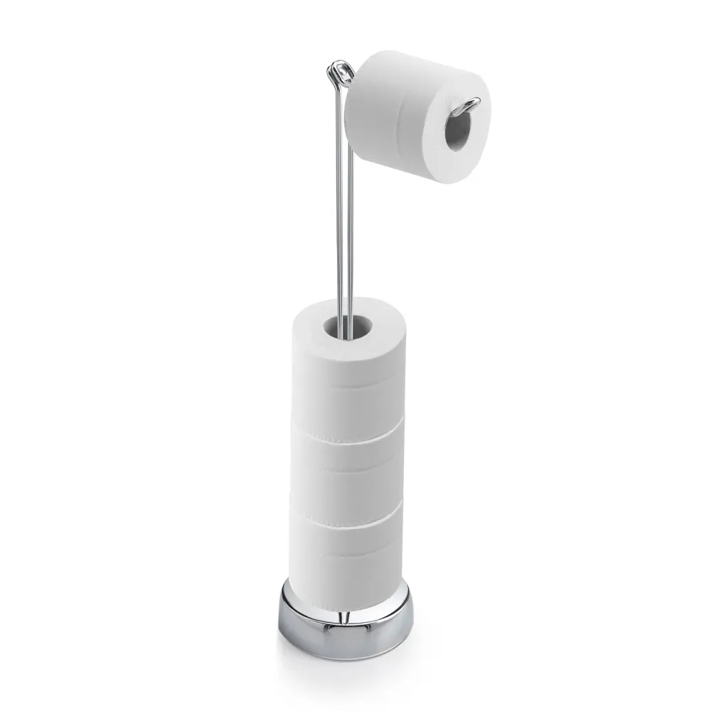 Protège-mains Lampadaire avec porte-rouleau de réserve modèle Minù de Gedy - Chromé