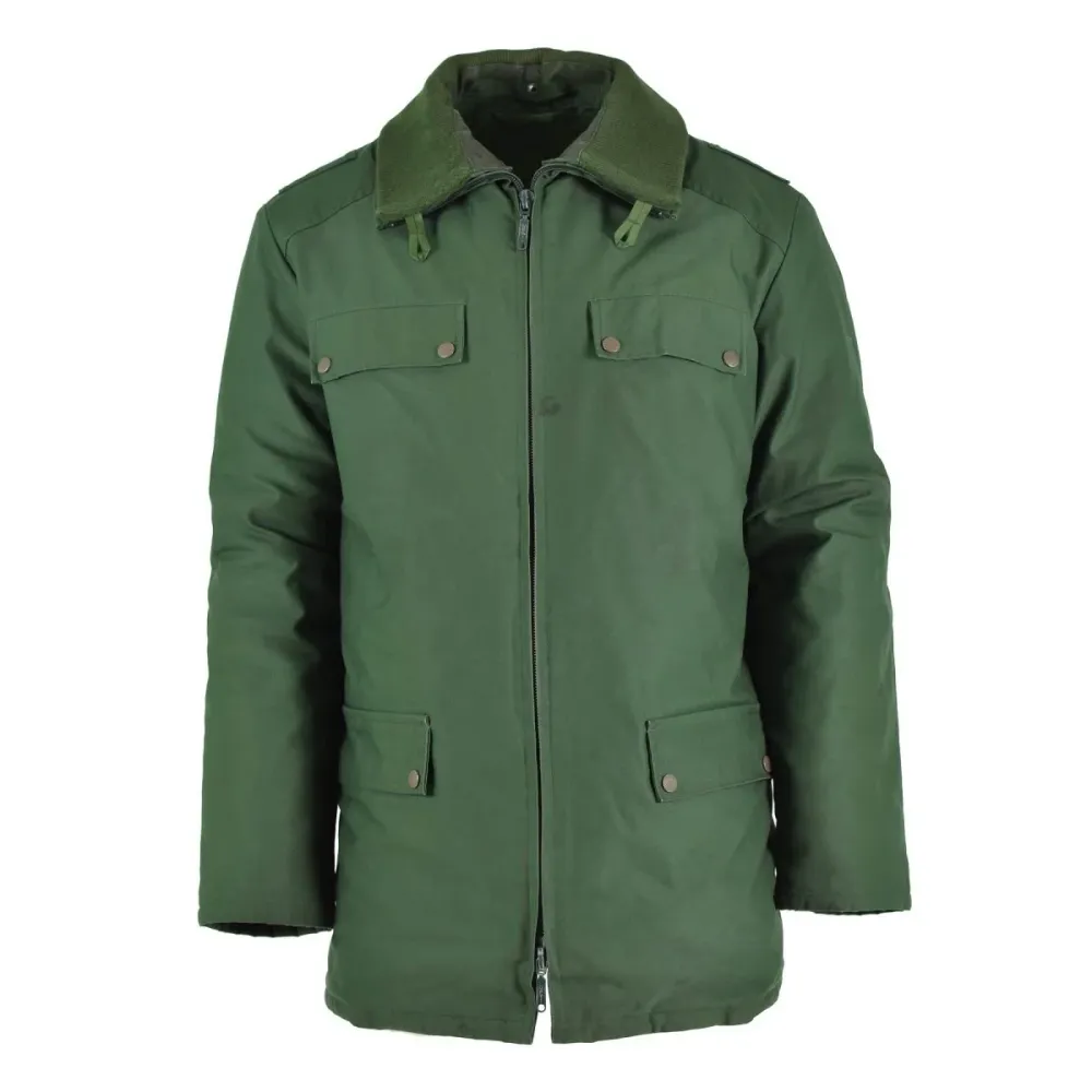Rétroviseur sport Parka d'officier de police allemande originale, veste chaude à capuche verte coupe-vent