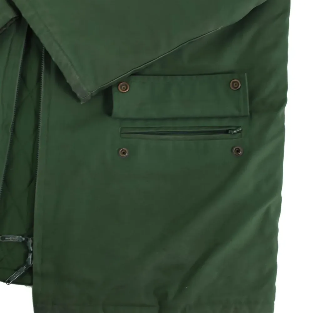Rétroviseur sport Parka d'officier de police allemande originale, veste chaude à capuche verte coupe-vent
