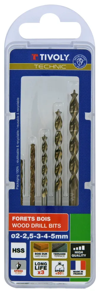 Tivoly 5 forets bois speed point Ø 2 à 5mm
