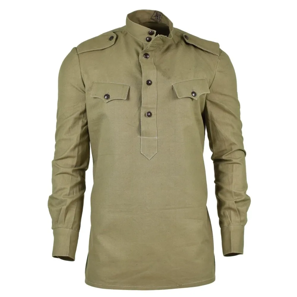 Veste chemise kaki olive originale de l'armée bulgare, veste militaire de combat à manches longues Compatible avec la plup...