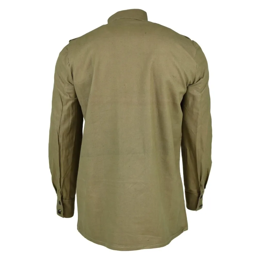 Veste chemise kaki olive originale de l'armée bulgare, veste militaire de combat à manches longues Compatible avec la plup...