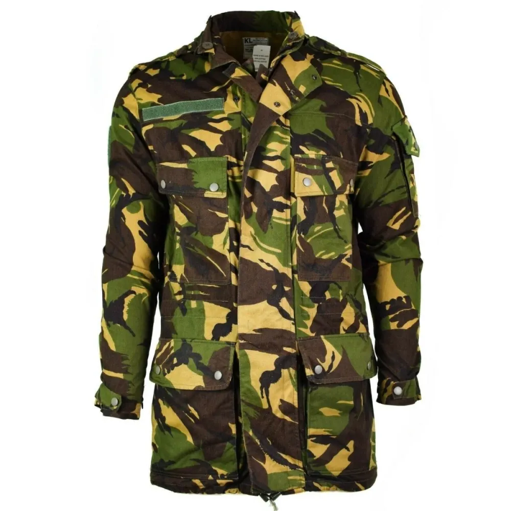 Veste militaire originale de l'armée néerlandaise M65 parka militaire sans doublure Holland Military en noir mat