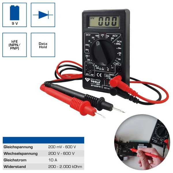 Brilliant Tools Multimètre numérique Courant CC BT122910 choisir à bas prix