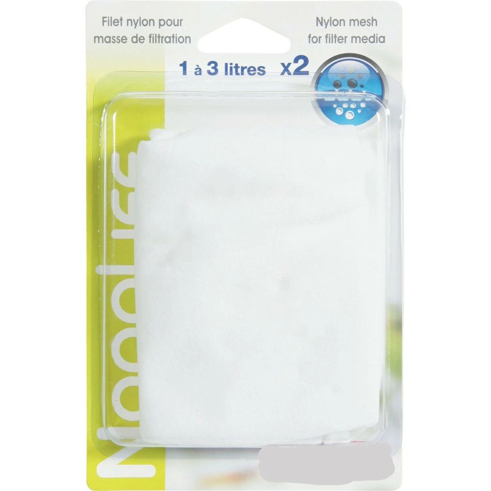 Filets polyamide x2 pour masse filtrante 1 à 3 litres pour aquarium
