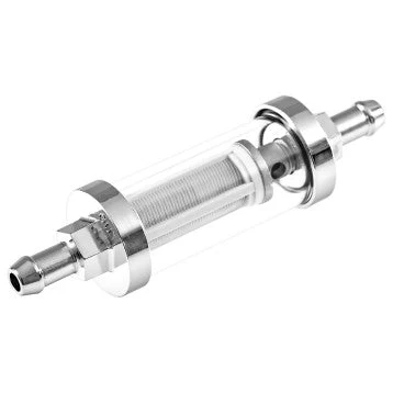 FUEL FILTER, CHROME & EN VERRE, 5/16" (8mm)