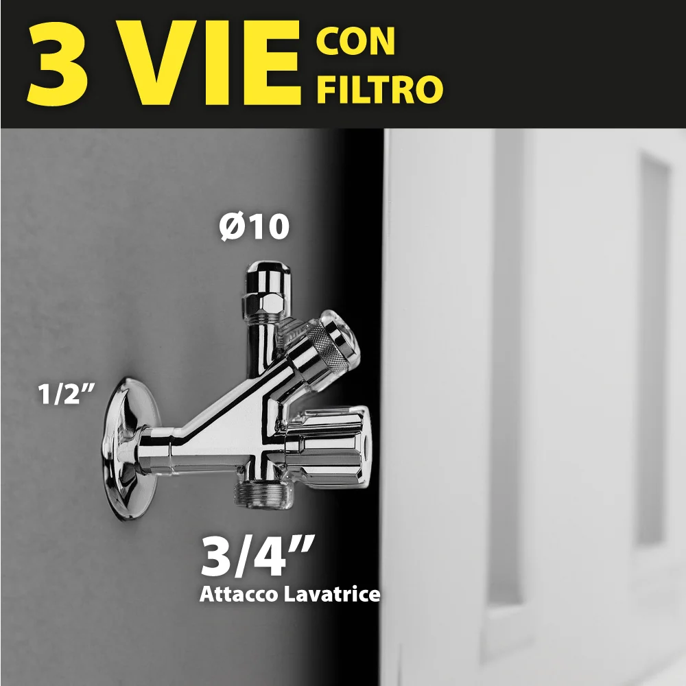Rubinetto Combinato 5 Vie Con Filtro Ø10 3/4" X 1/2" Confiltro - Montage Direct