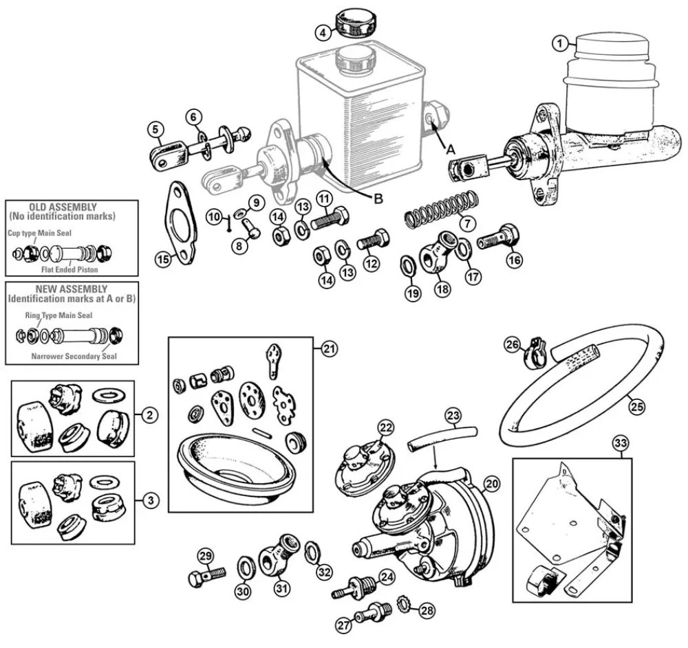 BRAKE MASTER CYLINDER, MGB, TRW avec Garantie Constructeur