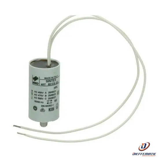 Condensatore Da 35 Uf Mf Microfarad Per Motori Elettrici Con Cavi Isolati 150Mm