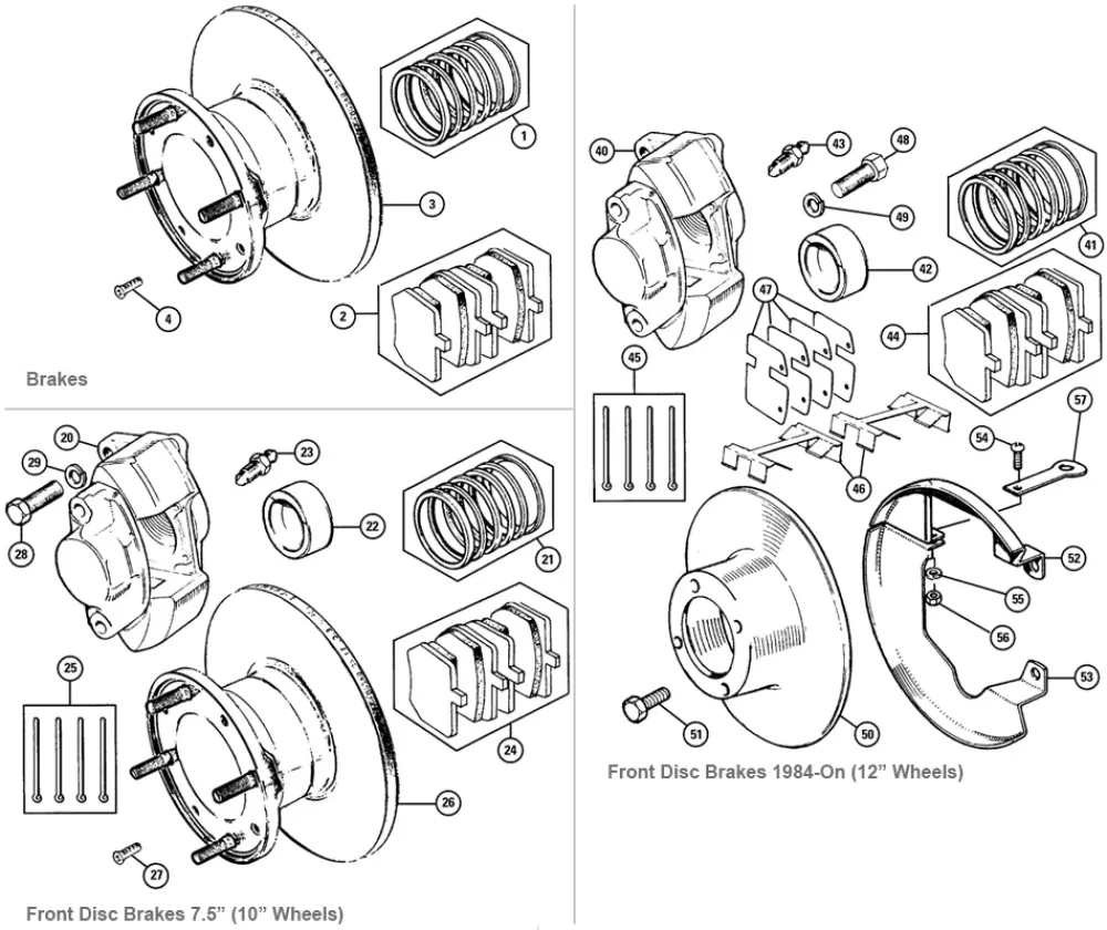 Filtre à air sport FR.BRAKE PAD SET, COMPACT, SPRIDGET, TR7, GOLDEN CLASSIC