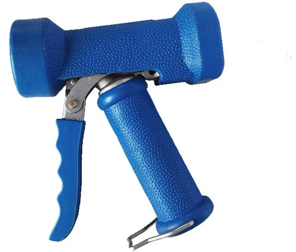 Busching pistolet de lavage industriel G1/2" max. 25bar/65°C jet réglable protection caoutchouc EPDM bleu 100915...