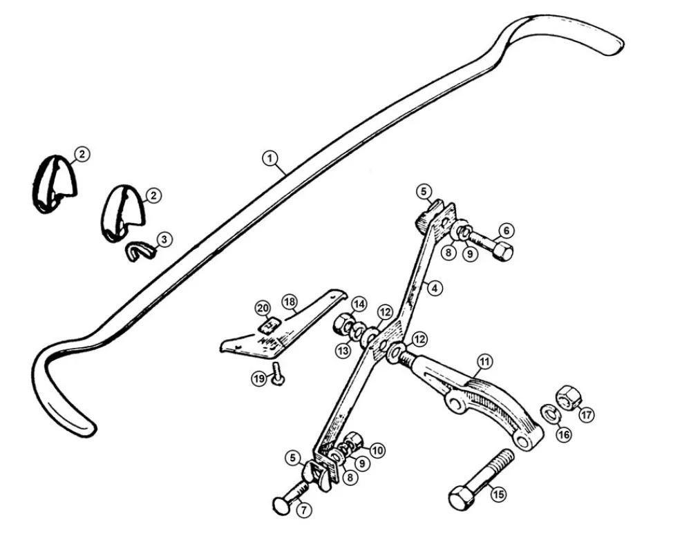 OVERRIDER, REAR, ANTIDÉRAPANT FACED, LH, MGB 70-74