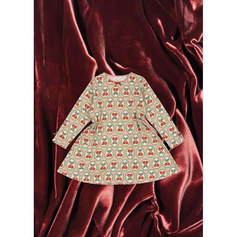 Filet de sécurité Konges Sløjd Drey - Robe à manches longues - GOTS - Cerise Noeud
