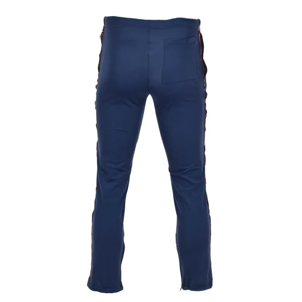 Pantalon de sport militaire italien sincère avec logo Esercito et poignets à glissière aux chevilles, bleu