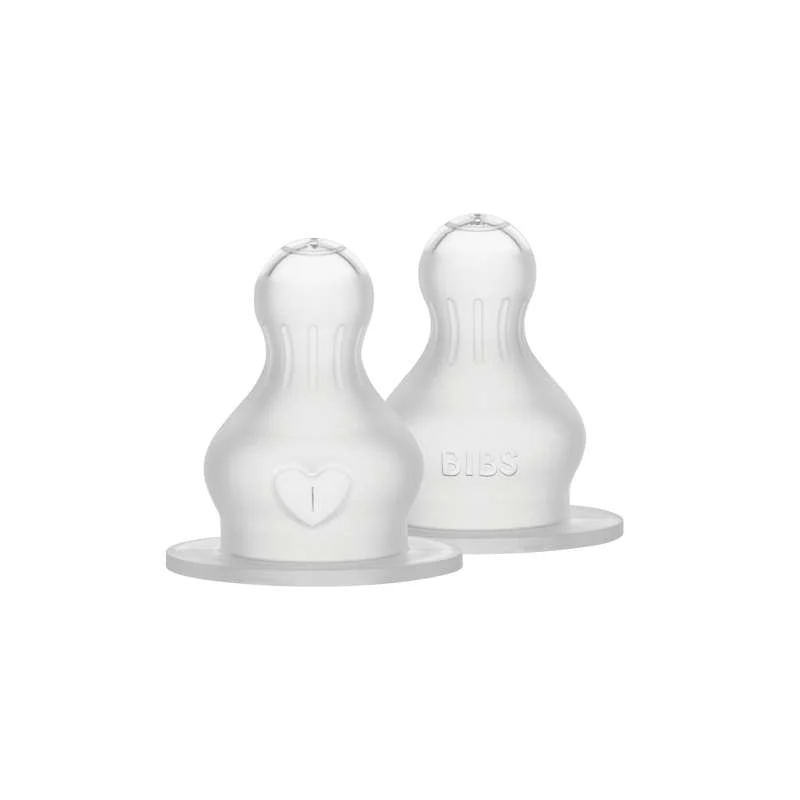 BIBS Bottle - Tilbehør - Suttehoved - Silikone/Rund - 2-Pak - Fort Flow