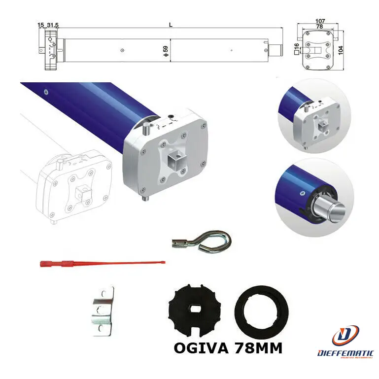 Motore Tenda Da Sole 220Kg 120Nm Con Manovra Di Soccorso Si Adatta Schellenberg Kit de fixation inclus