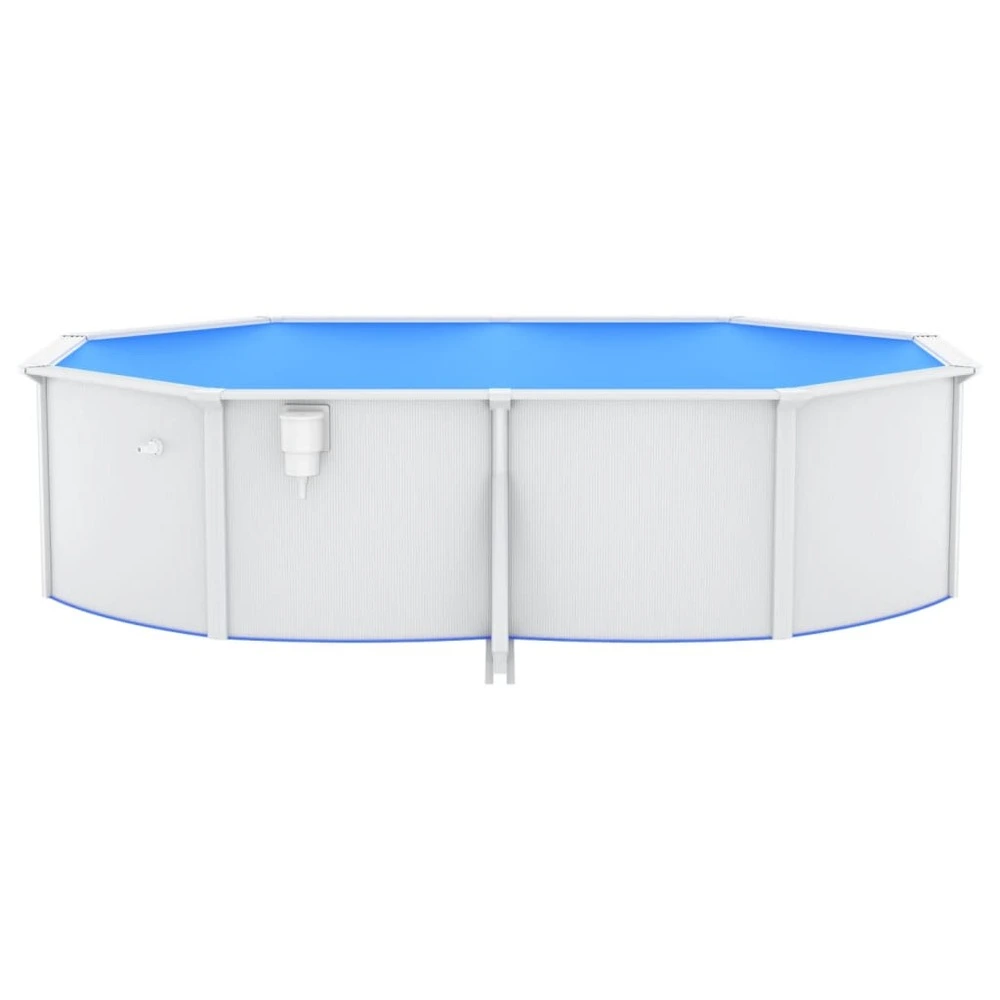 Piscine ovale avec parois en acier 490x360x120 cm blanc