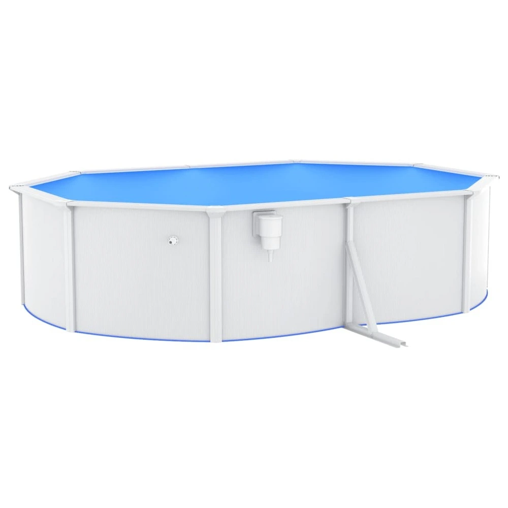 Piscine ovale avec parois en acier 490x360x120 cm blanc