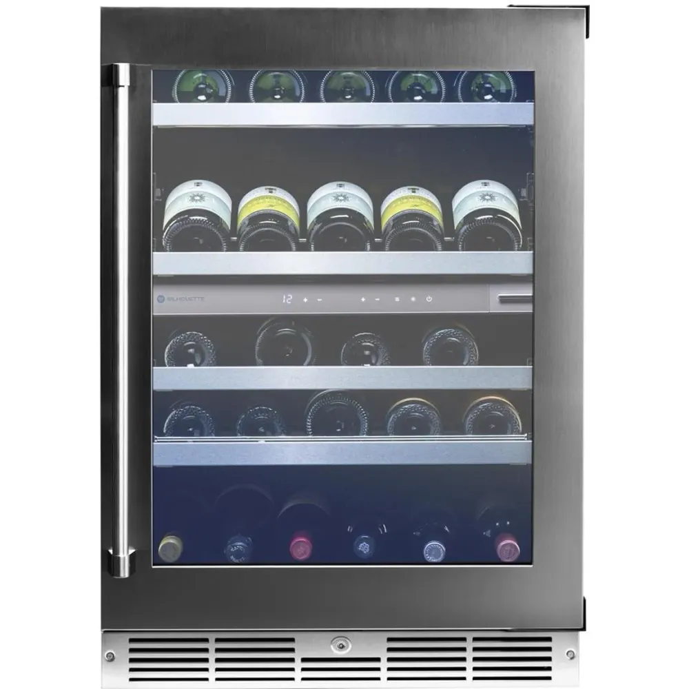 Silhouette De métier Cellier à vin série Pro Gen 3 de 51 bouteilles à deux zones SPRWC052D3SS