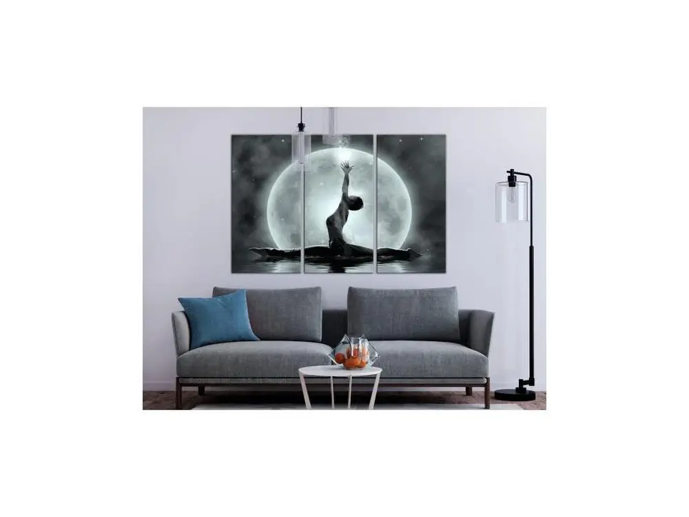 Tableau Personnages Twine (3 Parts) Grey : Taille - 120 x 80 cm