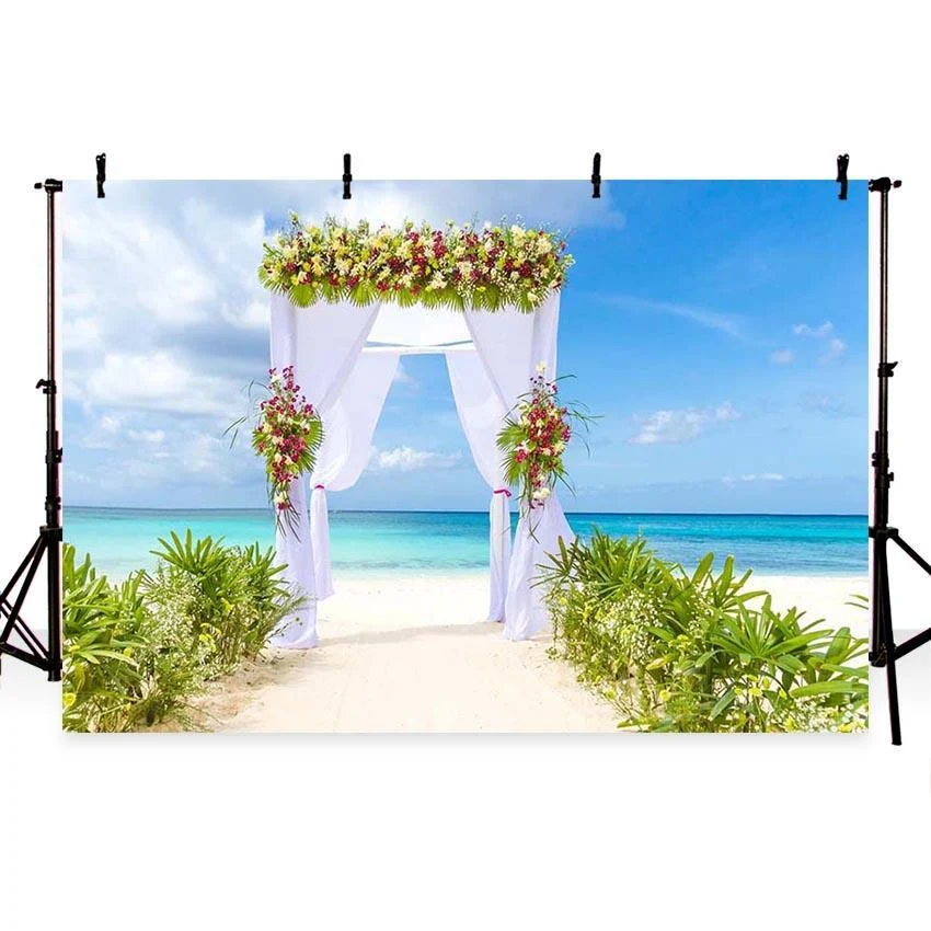 Toile de fond d'été de mariage de plage pour la photographie G-223