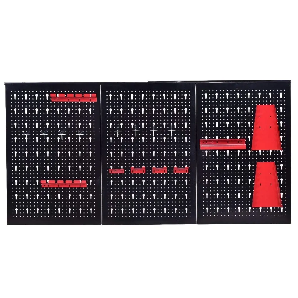 Panneau perforé mural pour outils panneaux muraux de rangement pour outils tableau perforé pour garage, 120x60x2cm, noir 2...