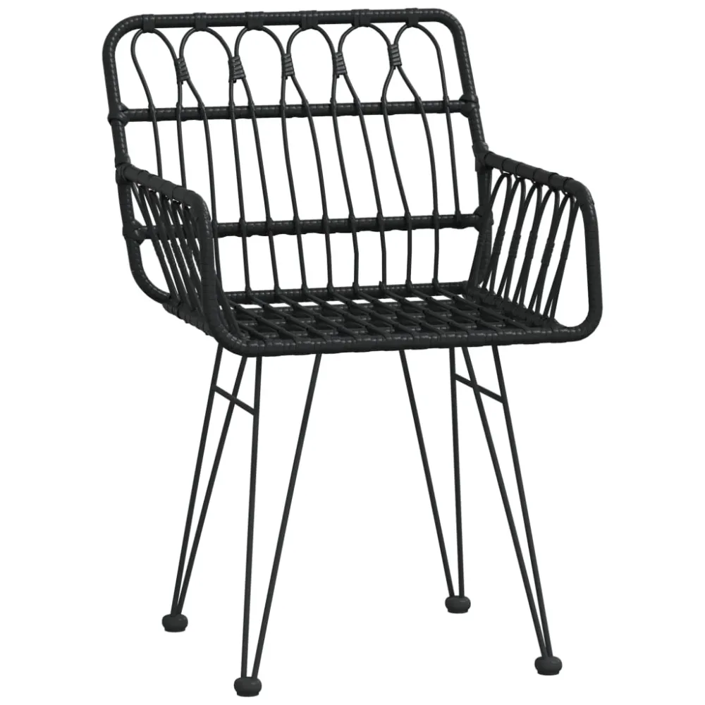 Mobilier à dîner de jardin 5 pièces noir résine tressée 02_0014783