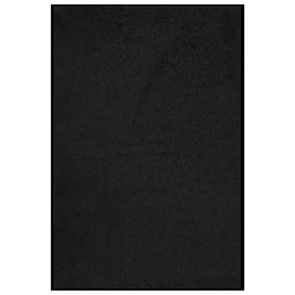 Paillasson dessous antidérapant 80 x 120 cm PP torsadé noir vinyle DEC040634