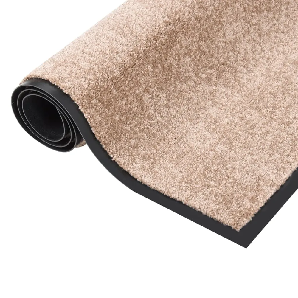 Paillasson porte d'entrée dessous antidérapant 80 x 120 cm PP torsadé vinyle naturel DEC040589
