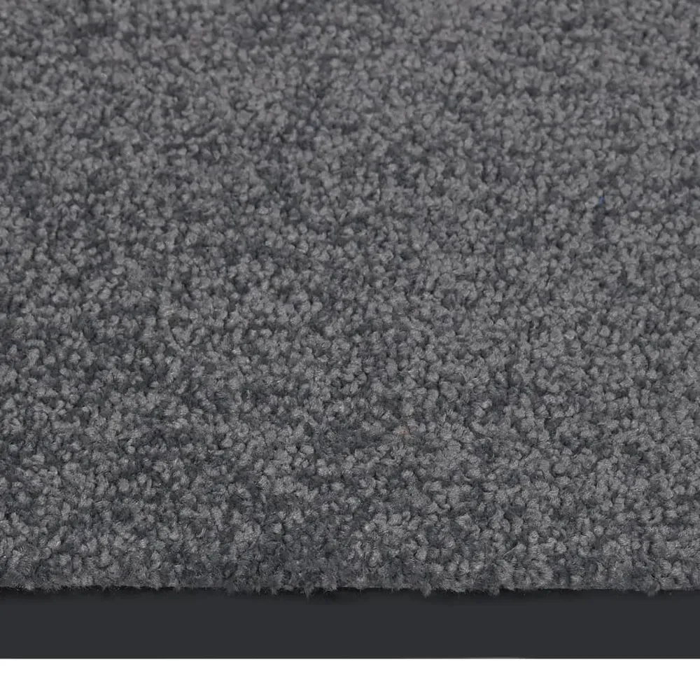 Paillasson porte d'entrée dessous antidérapant 80 x 120 cm PP torsadé anthracite et vinyle DEC040584