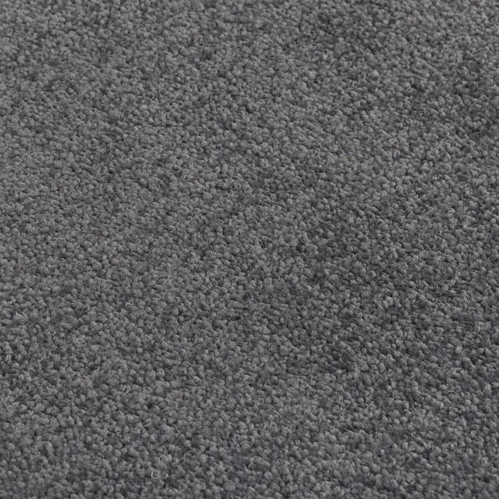 Paillasson porte d'entrée dessous antidérapant 80 x 120 cm PP torsadé anthracite et vinyle DEC040584