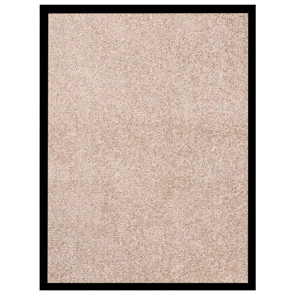 Paillasson de porte d'entrée dessous antidérapant 40 x 60 cm PP torsadé naturel et vinyle DEC040585