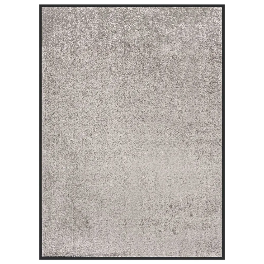 Paillasson de porte d'entrée 60 x 80 cm PP torsadé crème et vinyle DEC040594
