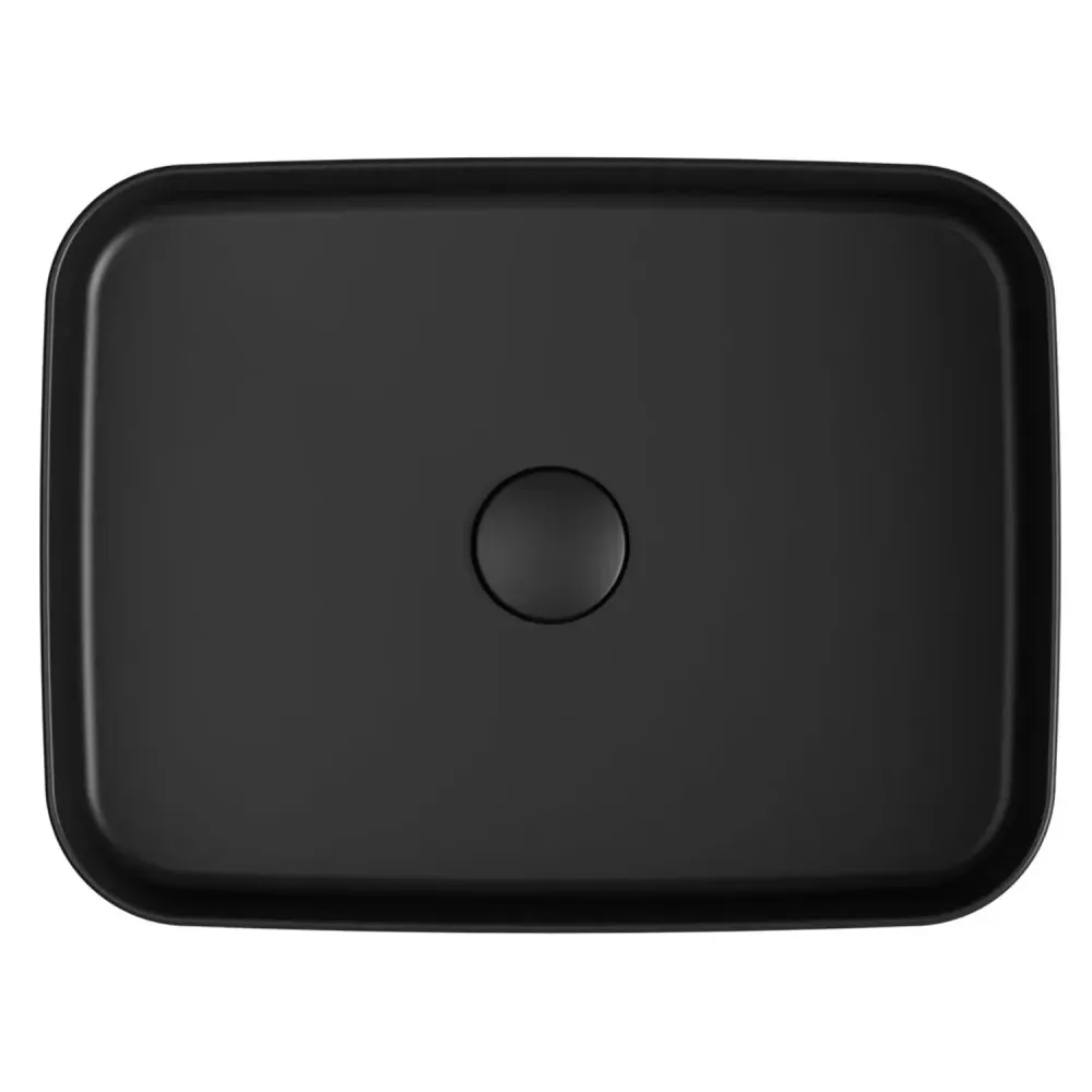 Lavabo d'appoggio rectangulaire sans trou BathCore série Infinity 50x36 couleur Noir Mat