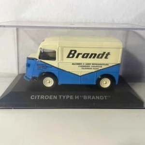 Citroën type H chamois et bleu avec publicité BRANDT