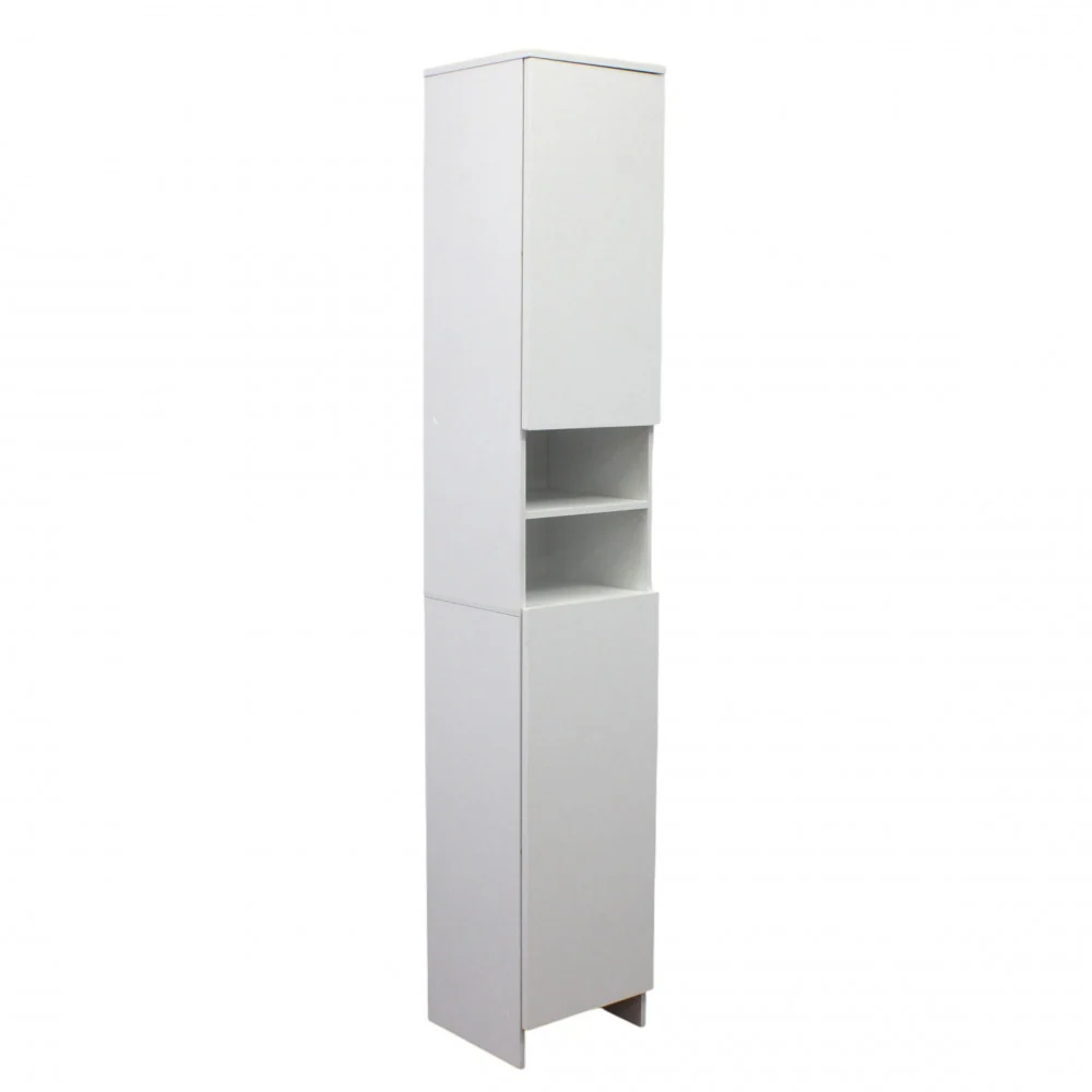 Armadio tuttopiani legno bianco con 2 ante e 8 ripiani h173 cm
