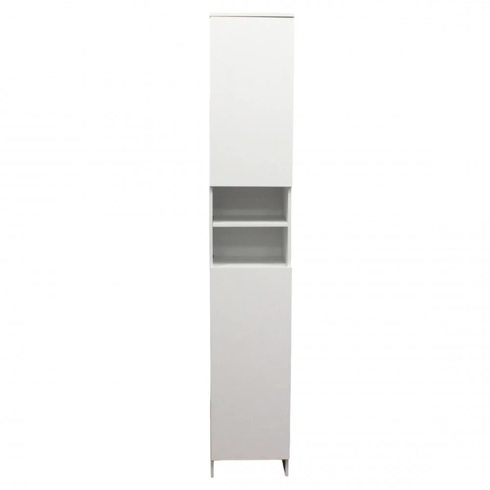 Armadio tuttopiani legno bianco con 2 ante e 8 ripiani h173 cm