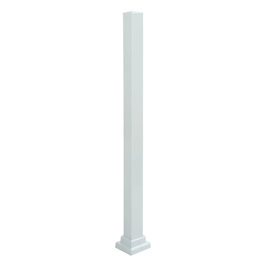 Certifié CE Poteau de montage en aluminium blanc pour rampe de 42'' de hauteur, 43-1/2'' x 2''