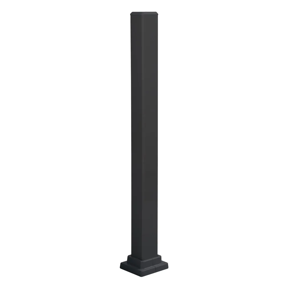 Couvre-selle imperméable Poteau de montage en aluminium noir pour rampe de 36'' de hauteur, 37-1/2'' x 3''