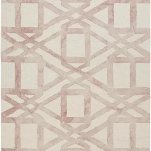Cream & Rose vif Romee New Zealand Wool Hand Tufted Rug pour transport d'équipement