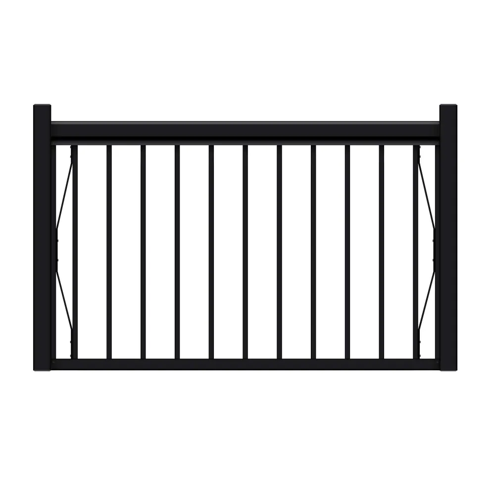 Ensemble de barrière noir pour rampe d'aluminium Legacy, 42'' x 42'' avec fixation universelle