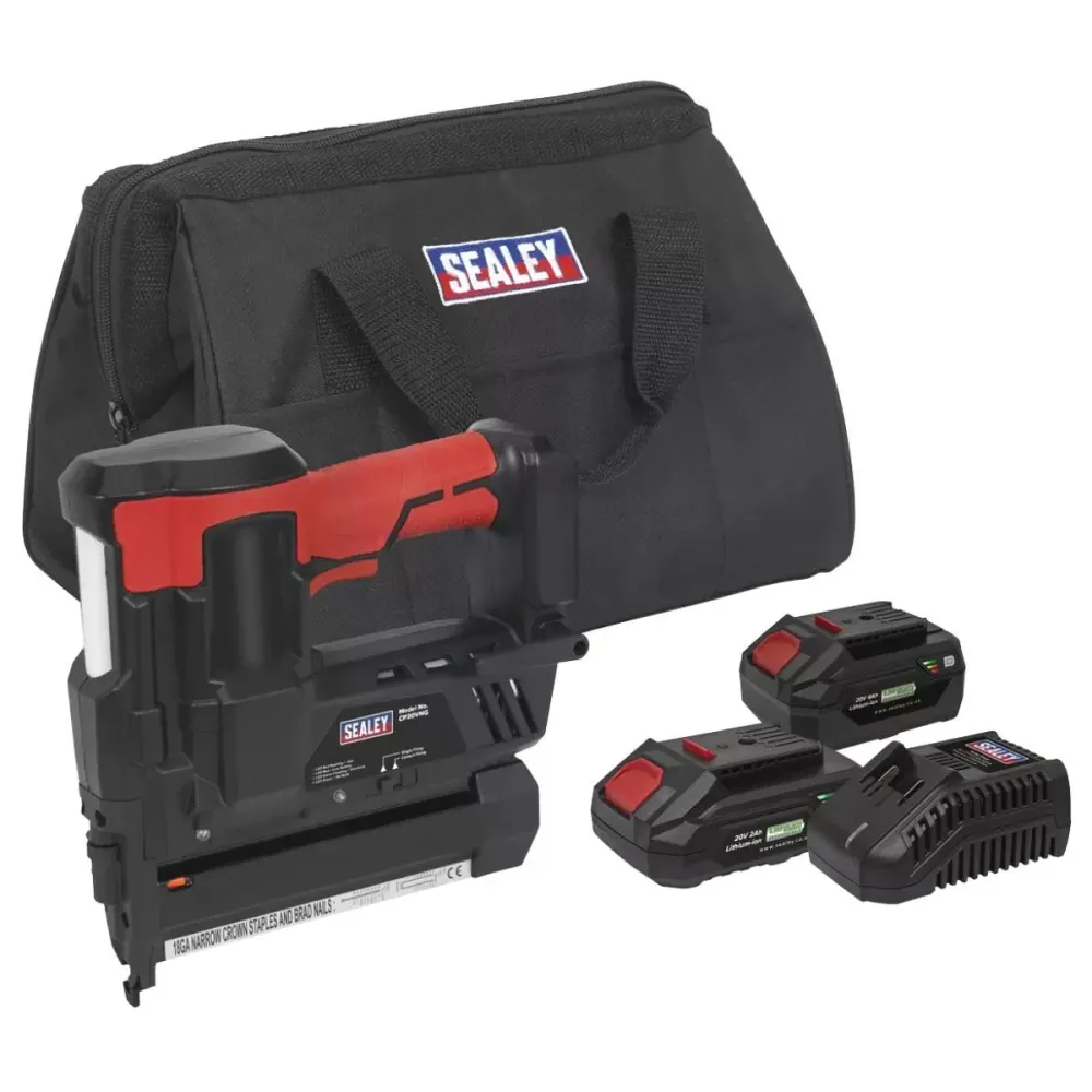 Housse de protection quad Sealey CP20VNGKIT 20V Rechargeable Staple 18G Nail Gun Kit 1 x 2 Battery & Charger Bag
