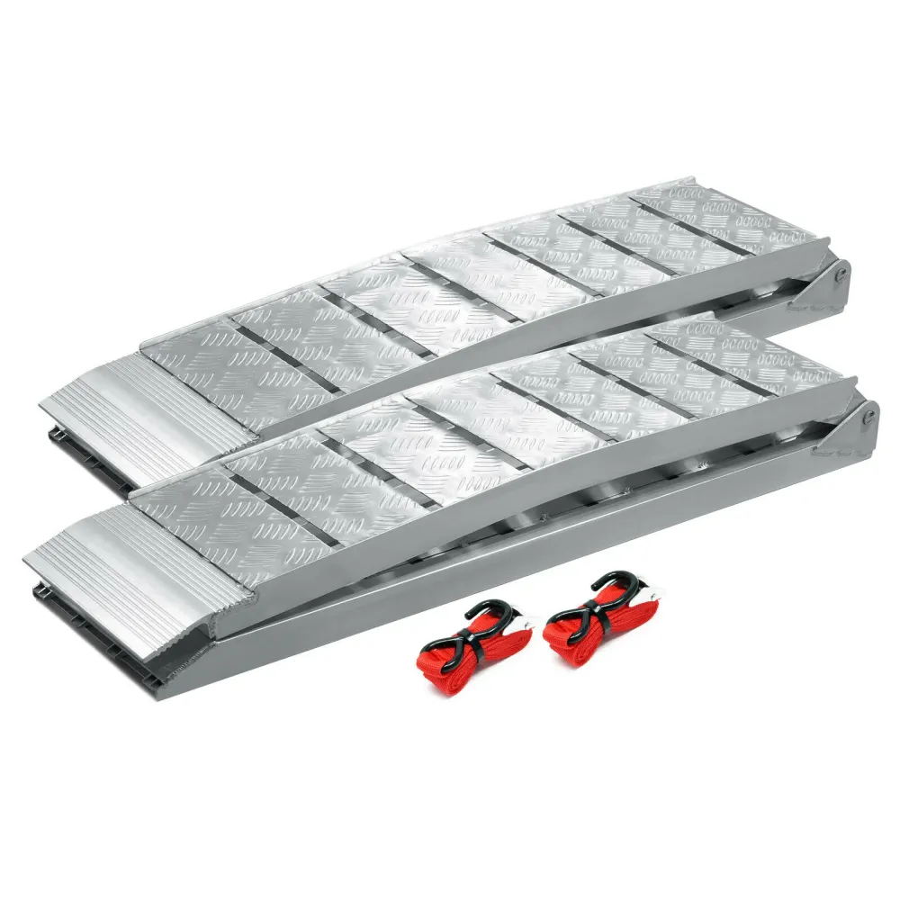 Lot de 2 rampes de chargement 228 cm 1360 kg moto atv pliable alu rampe rail d'accès 16_0001225 avec mousses incluses